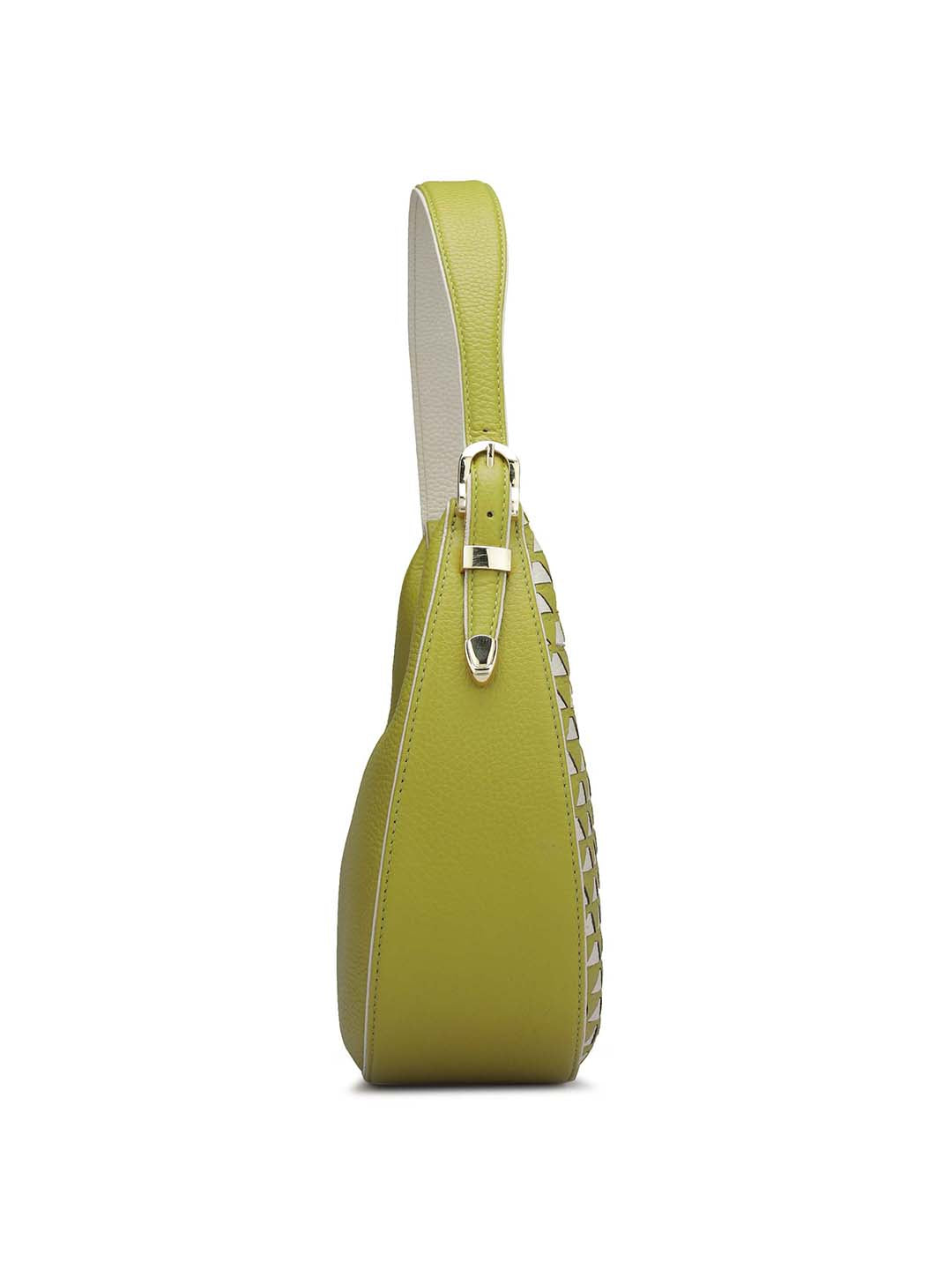 Small Mat Wax Leather Hobo - Green Tea