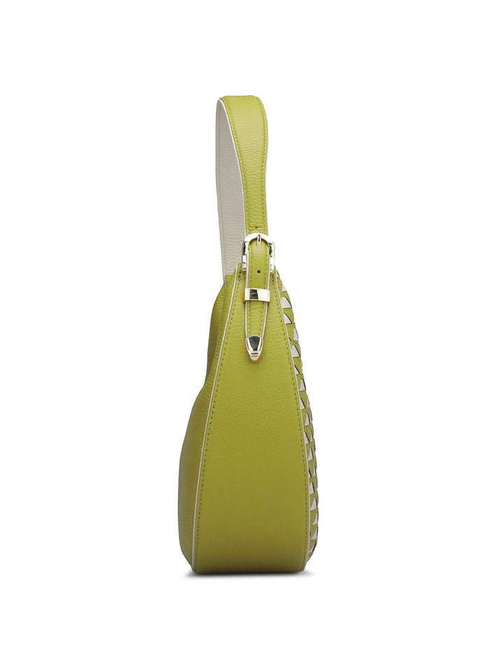 Small Mat Wax Leather Hobo - Green Tea
