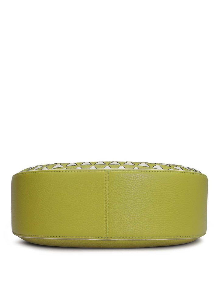 Small Mat Wax Leather Hobo - Green Tea