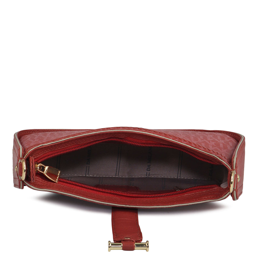 Monogram Franzy Leather Baguette - Brick