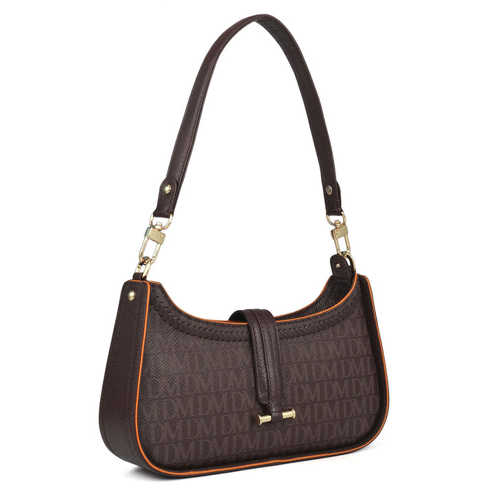Monogram Franzy Leather Baguette - Chocolate