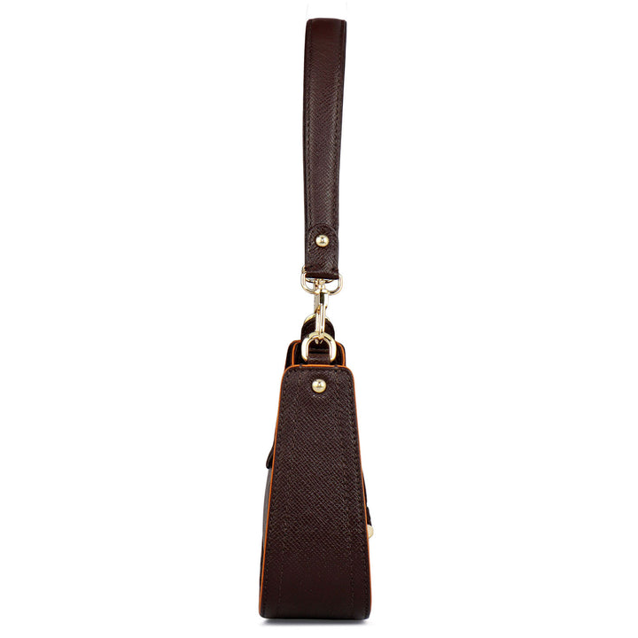 Monogram Franzy Leather Baguette - Chocolate
