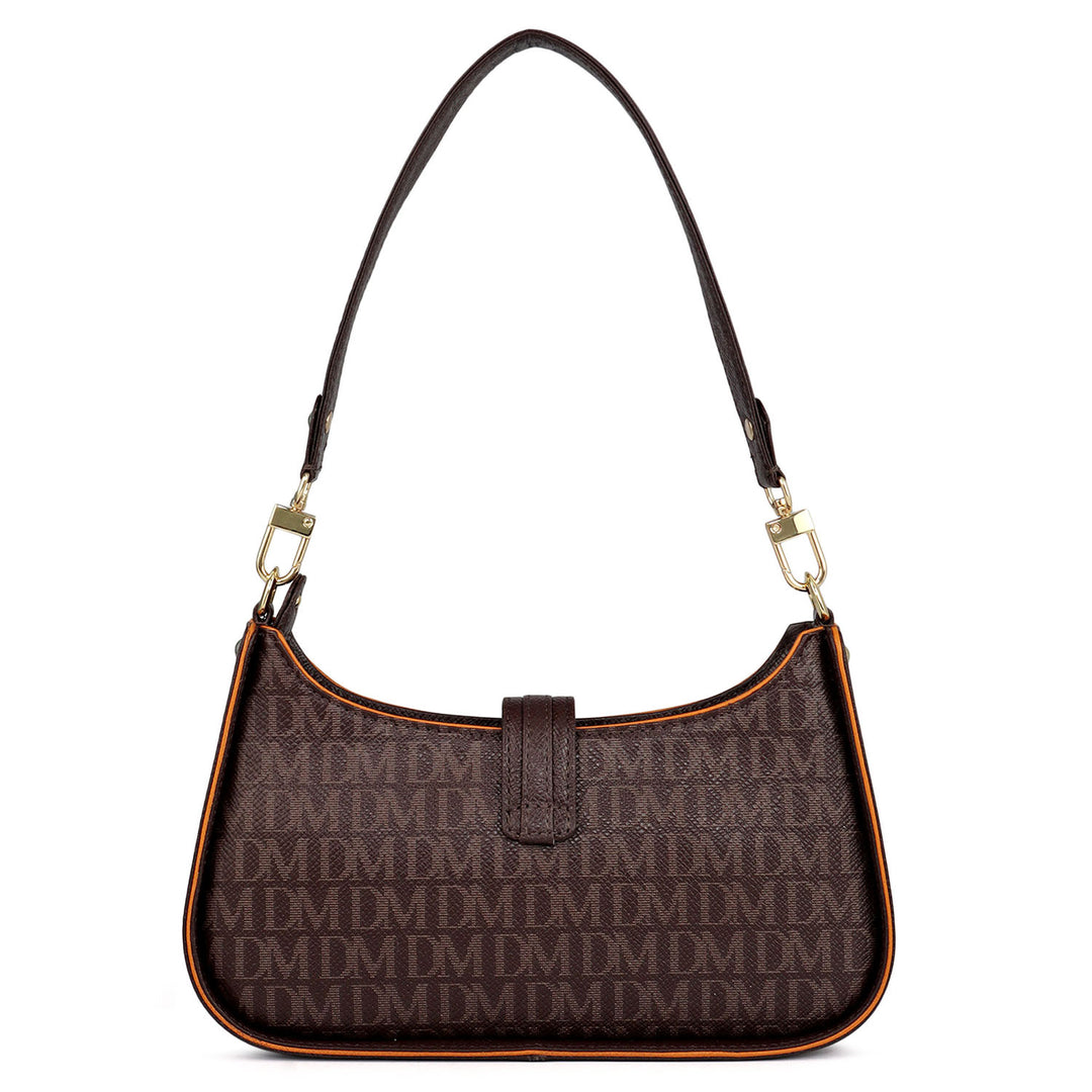 Monogram Franzy Leather Baguette - Chocolate