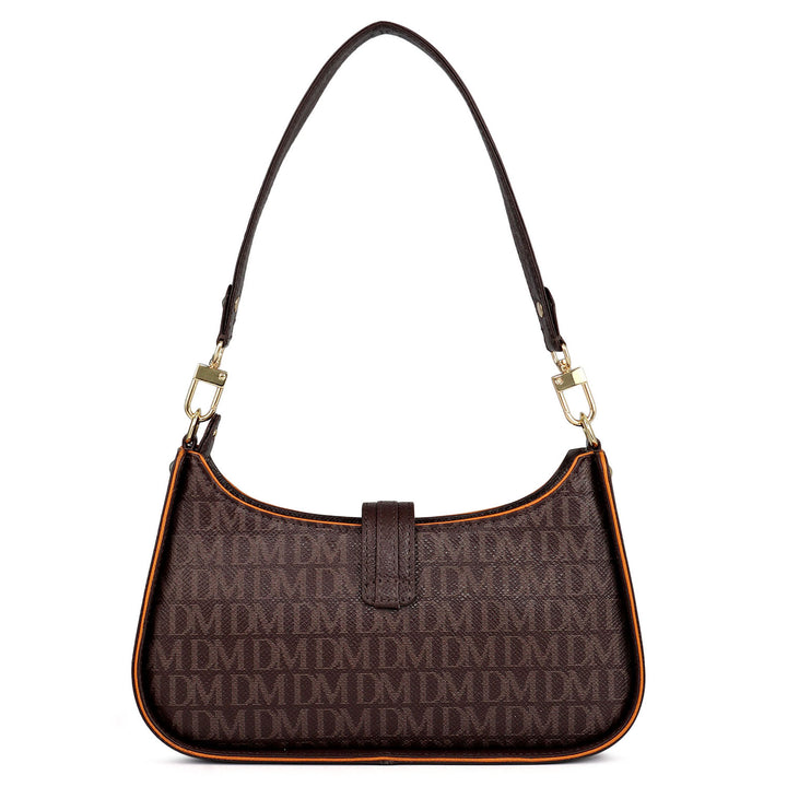 Monogram Franzy Leather Baguette - Chocolate