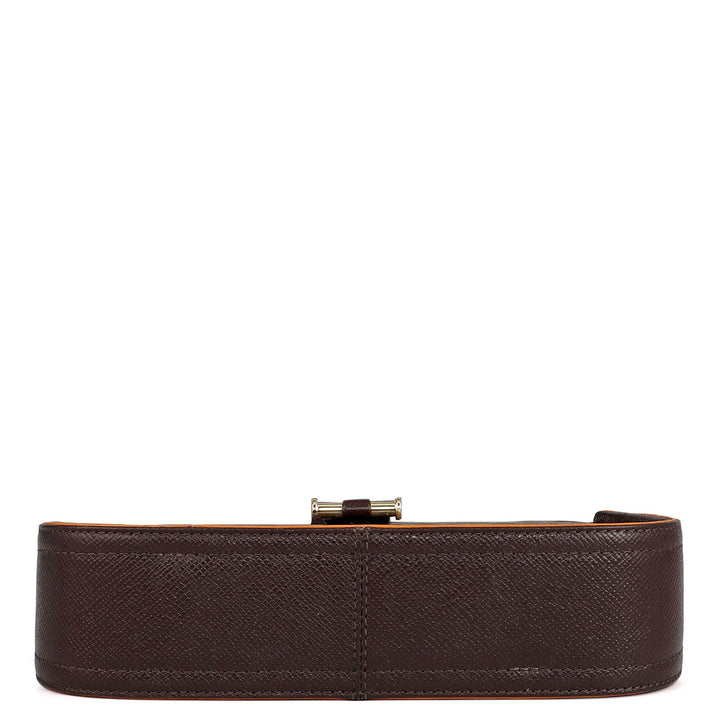 Monogram Franzy Leather Baguette - Chocolate