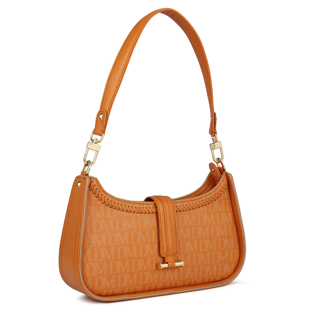 Monogram Franzy Leather Baguette - Flame