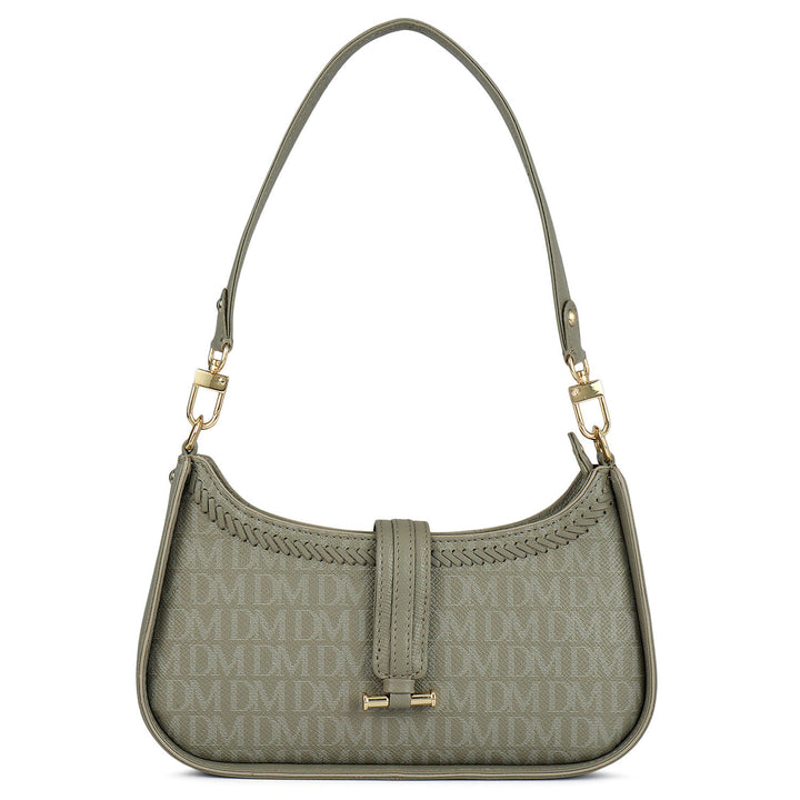 Monogram Franzy Leather Baguette - Stone Grey