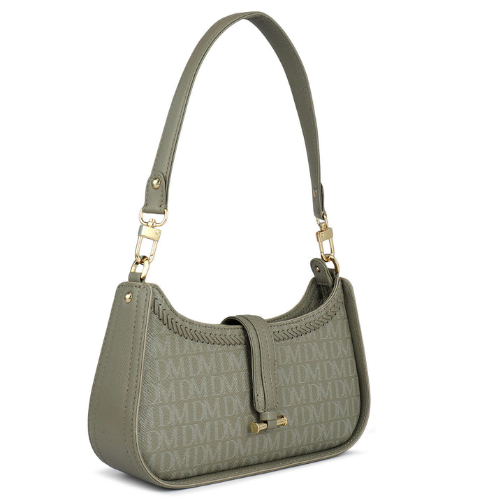 Monogram Franzy Leather Baguette - Stone Grey