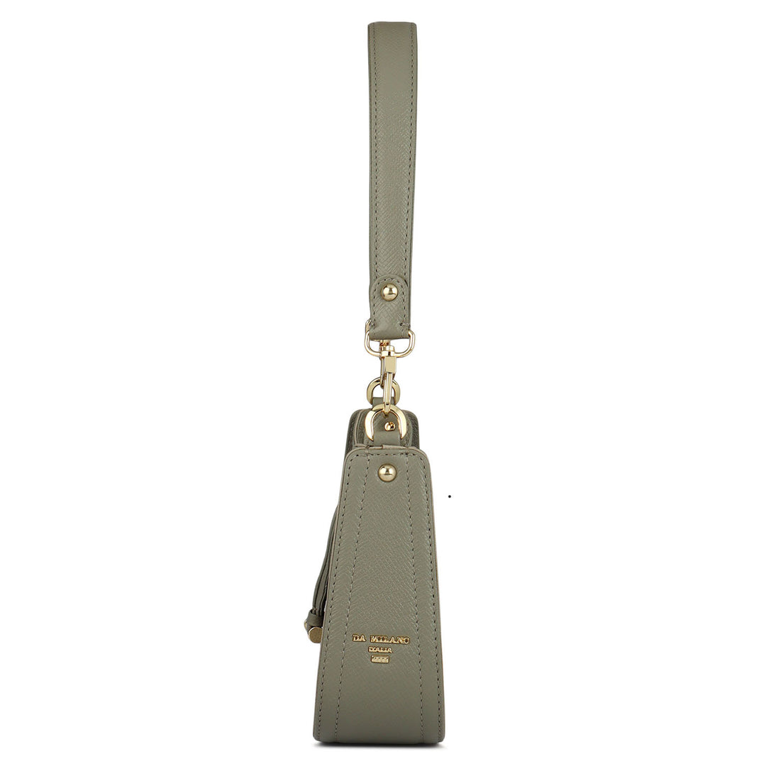 Monogram Franzy Leather Baguette - Stone Grey