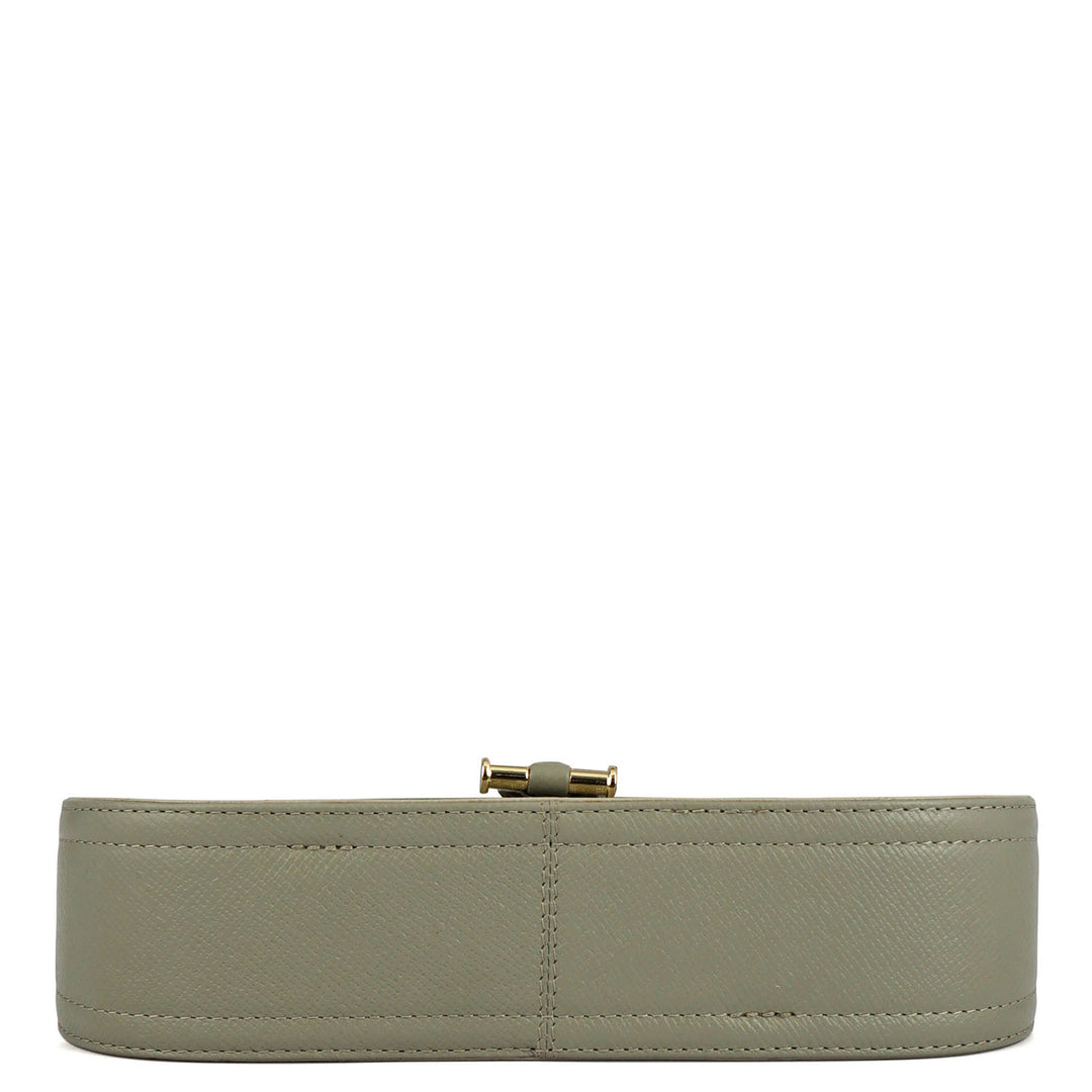 Monogram Franzy Leather Baguette - Stone Grey