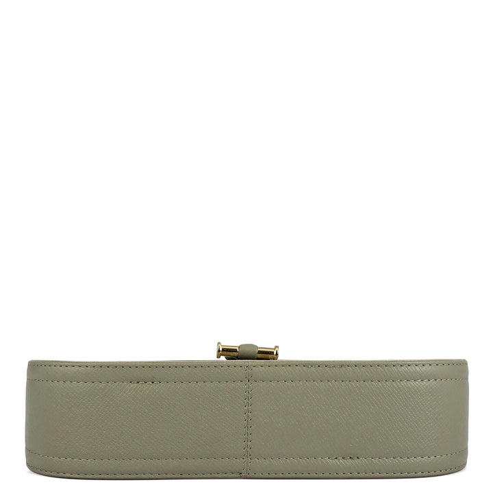 Monogram Franzy Leather Baguette - Stone Grey