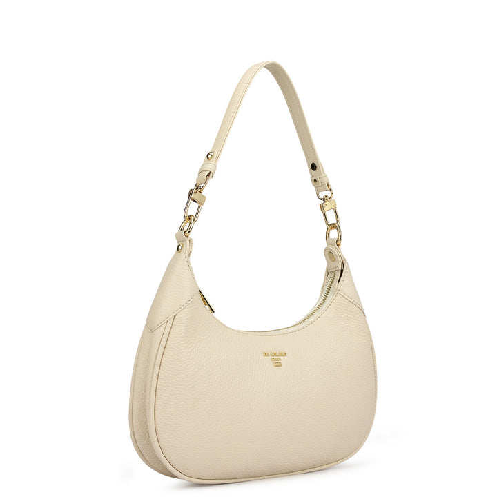 Small Wax Leather Baguette - Marshmallow