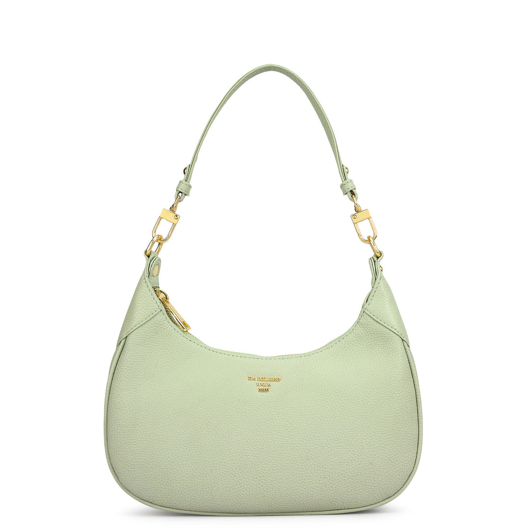 Small Wax Leather Baguette - Mint