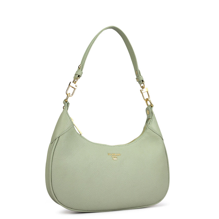 Small Wax Leather Baguette - Mint