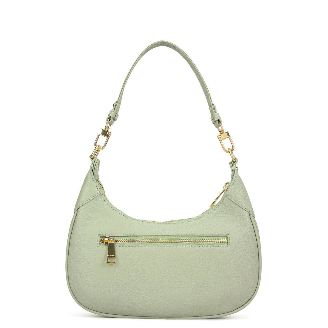 Small Wax Leather Baguette - Mint