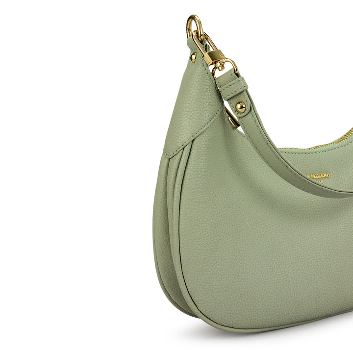 Small Wax Leather Baguette - Mint