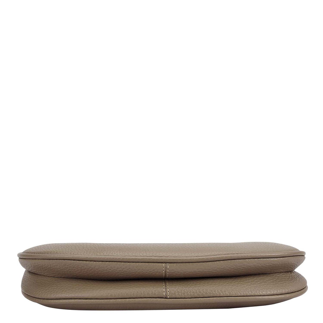 Small Wax Leather Baguette - Smoke Grey