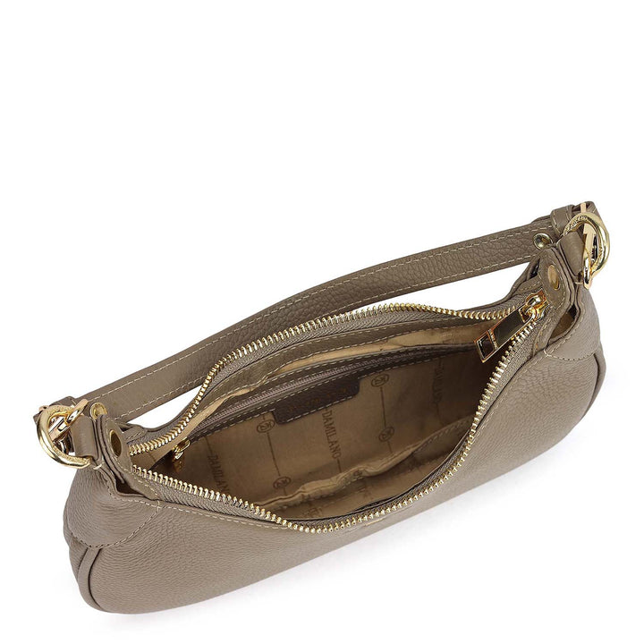 Small Wax Leather Baguette - Smoke Grey