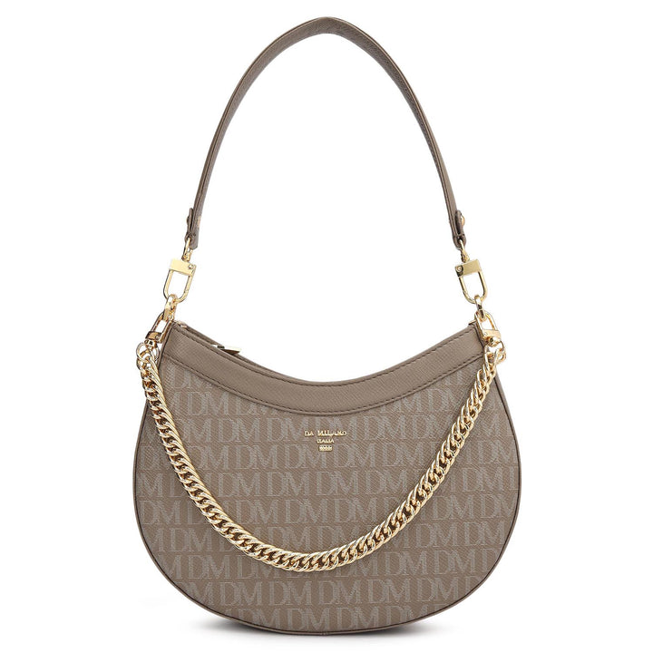 Small Monogram Leather Baguette - Smoke Grey