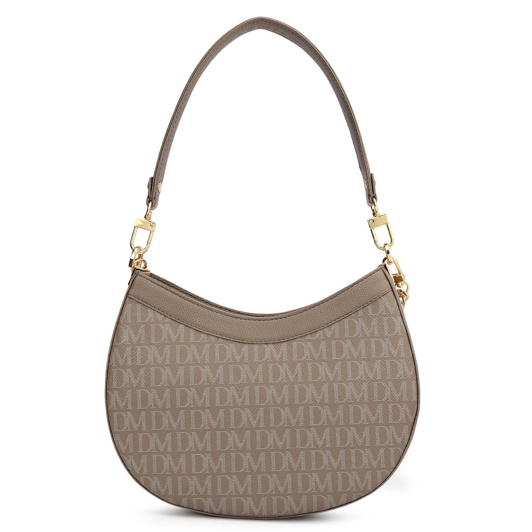 Small Monogram Leather Baguette - Smoke Grey