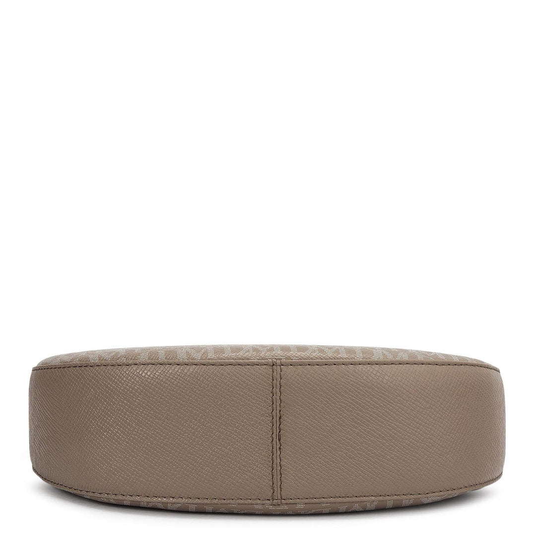 Small Monogram Leather Baguette - Smoke Grey