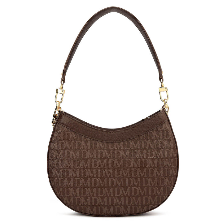 Small Monogram Franzy Leather Baguette - Walnut