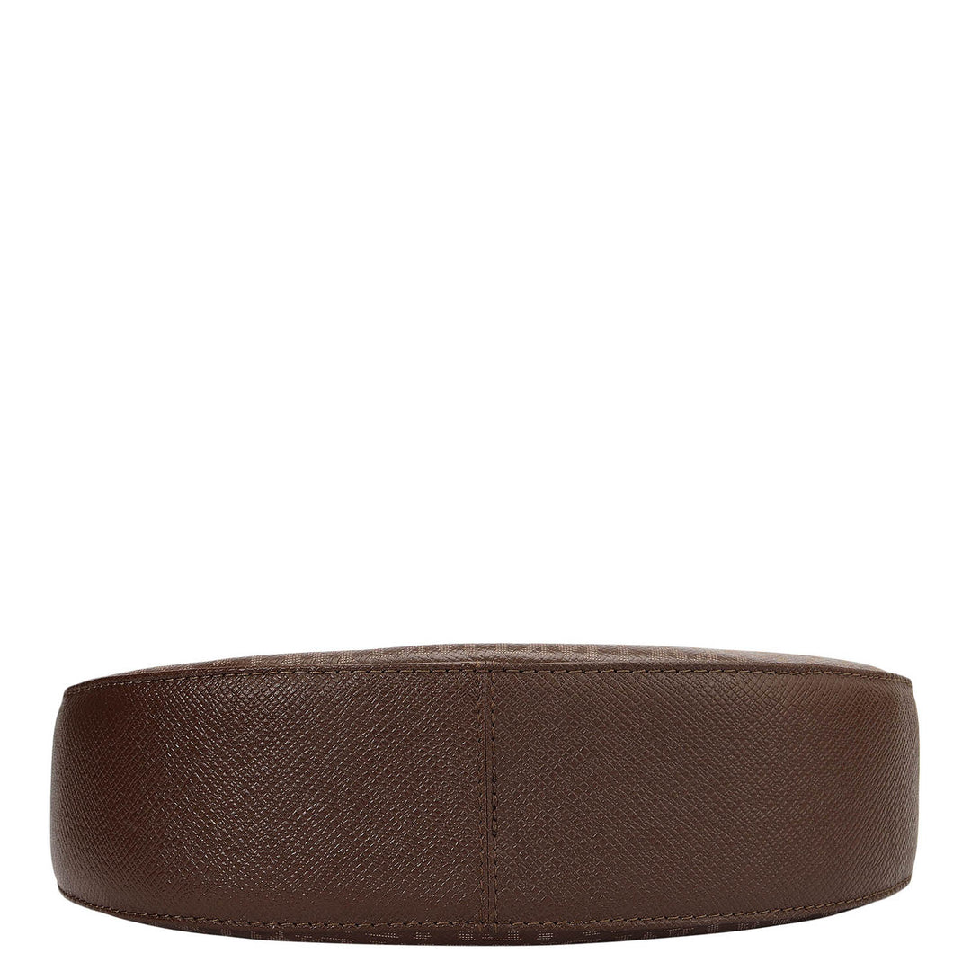 Small Monogram Franzy Leather Baguette - Walnut