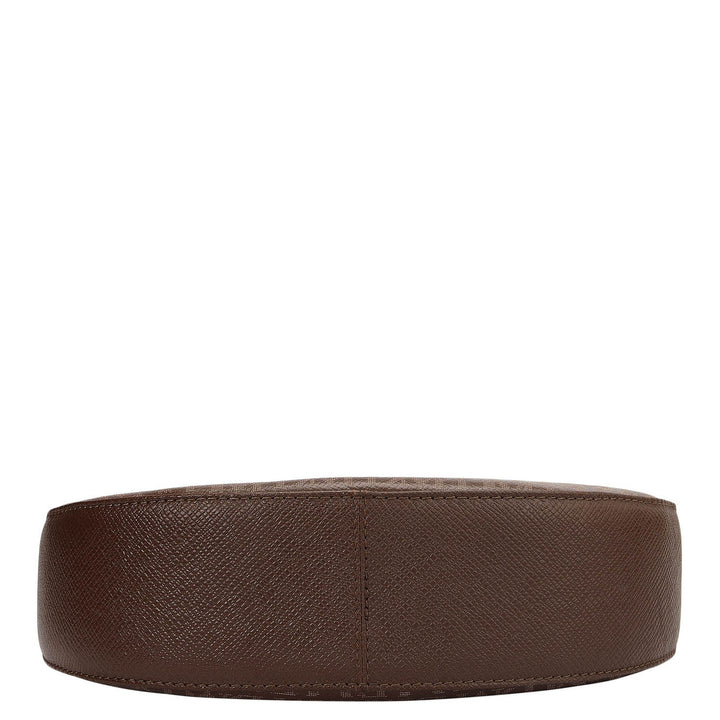 Small Monogram Franzy Leather Baguette - Walnut