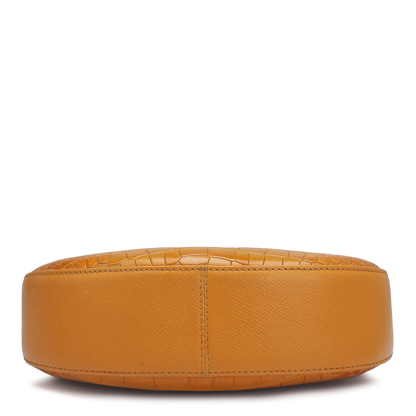 Small Croco Leather Baguette - Flame