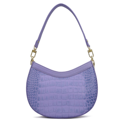 Small Croco Leather Baguette - Purple Haze