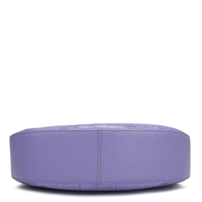 Small Croco Leather Baguette - Purple Haze