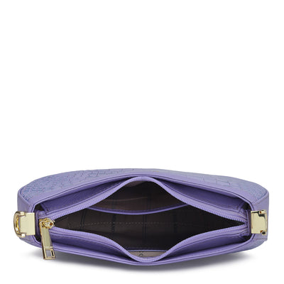 Small Croco Leather Baguette - Purple Haze