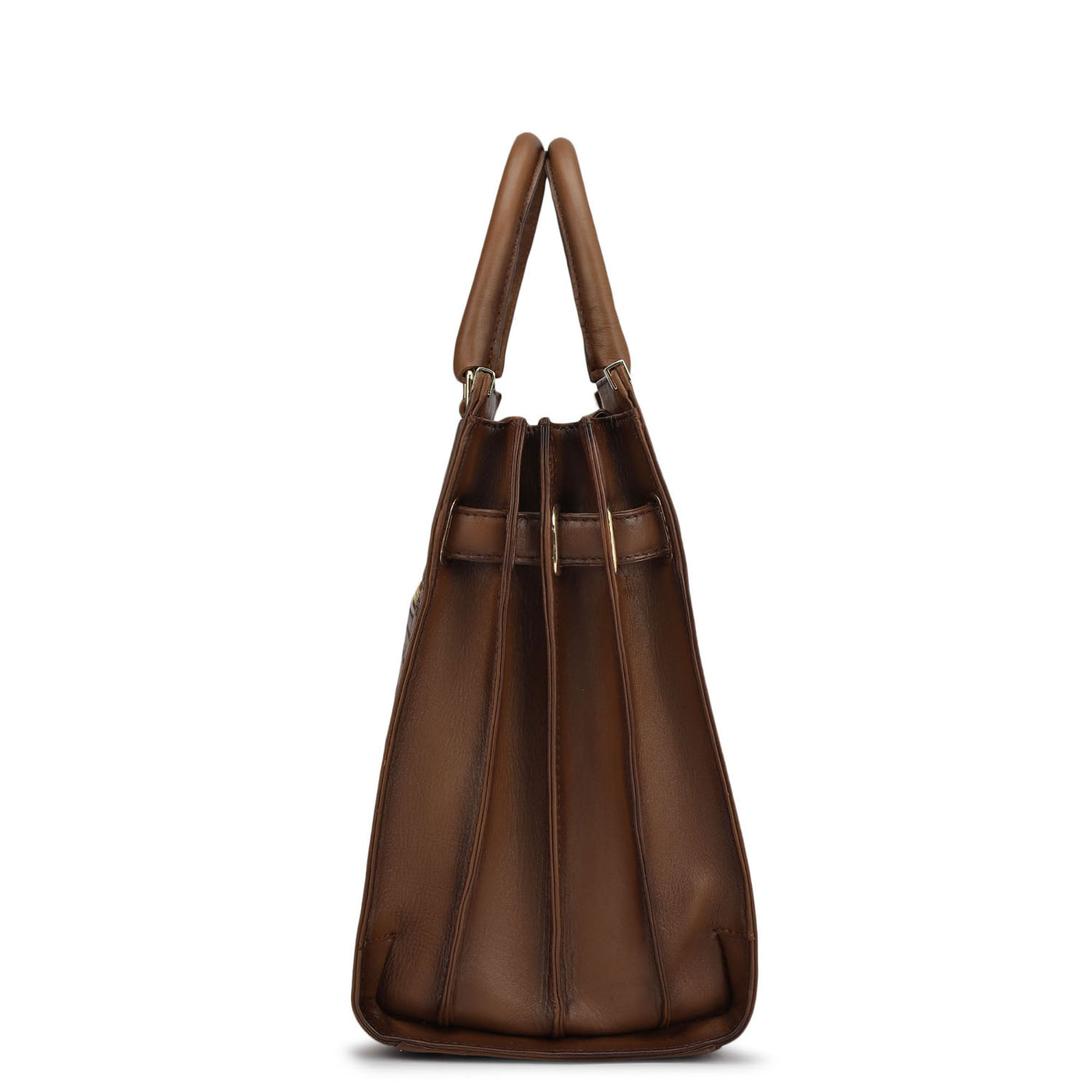 Medium Signato Leather Satchel - Cognac