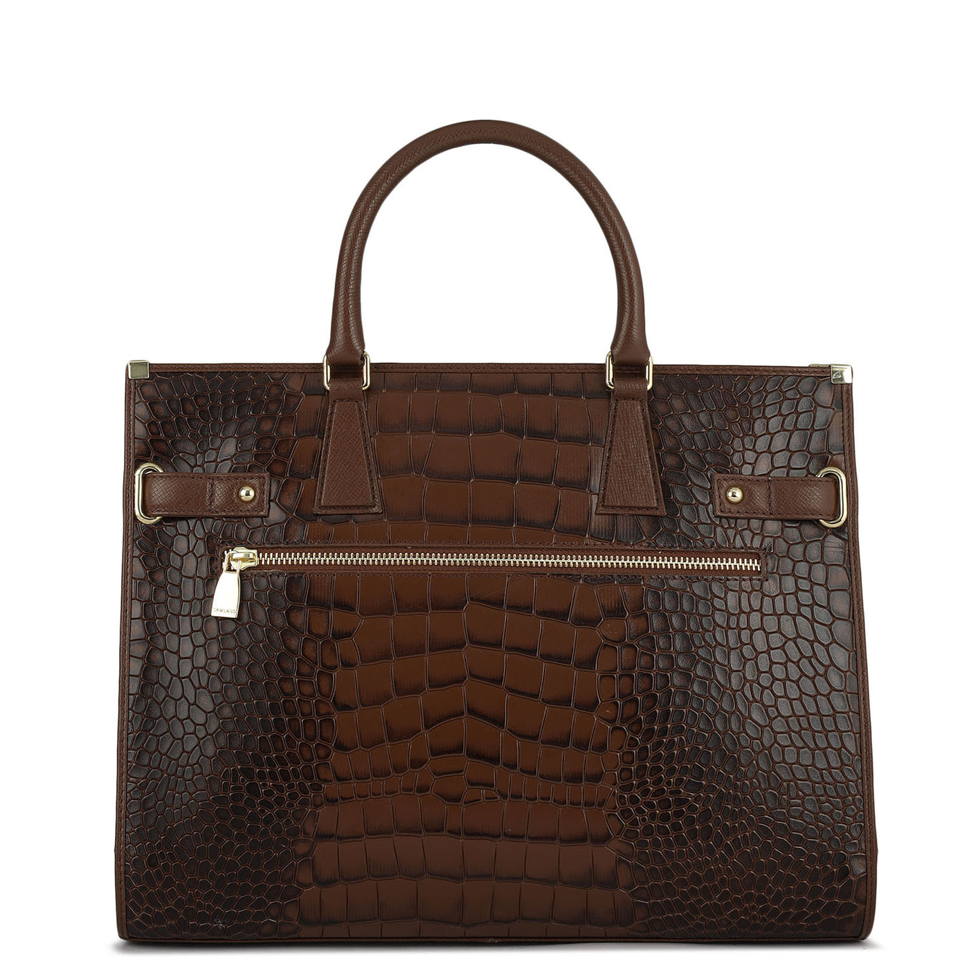 Large Croco Franzy Leather Satchel - Date