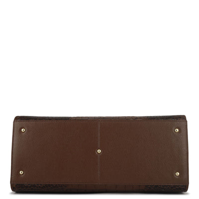 Large Croco Franzy Leather Satchel - Date