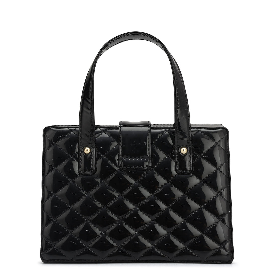 Small Patent Leather Satchel-Black