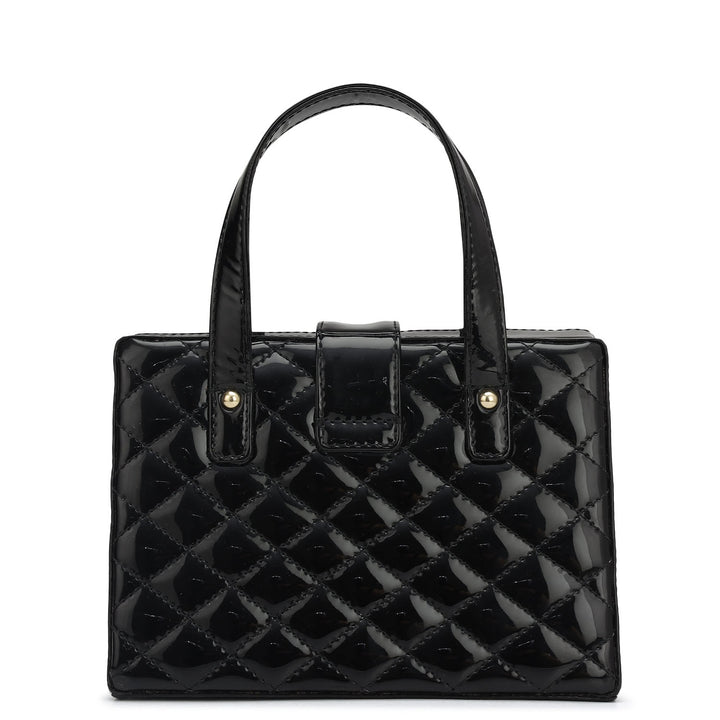 Small Patent Leather Satchel-Black