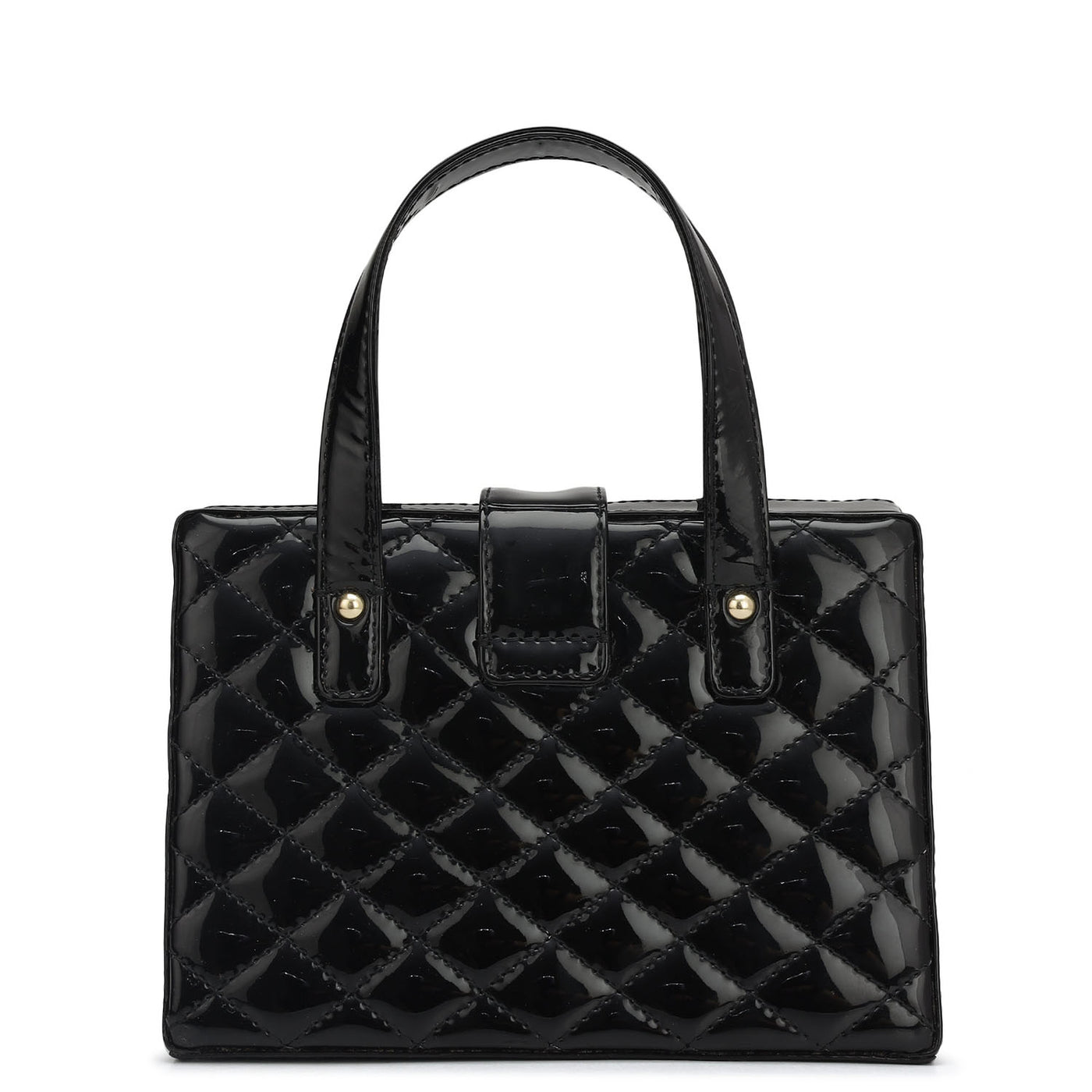 Small Patent Leather Satchel-Black