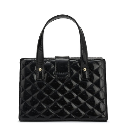 Small Patent Leather Satchel-Black