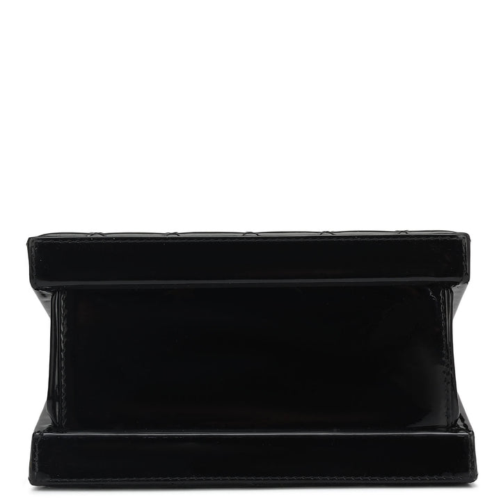 Small Patent Leather Satchel-Black