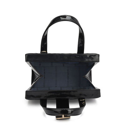 Small Patent Leather Satchel-Black