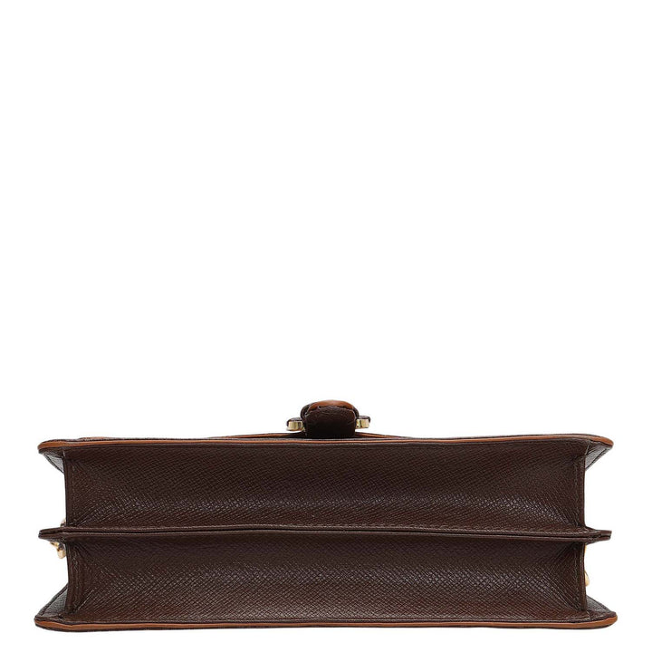 Small Monogram Leather Baguette - Walnut