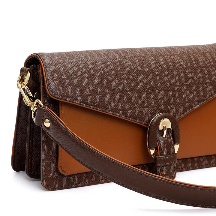 Small Monogram Leather Baguette - Walnut