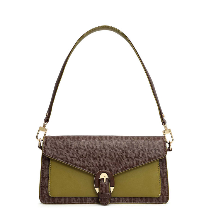 Small Monogram Leather Baguette - Walnut Lime