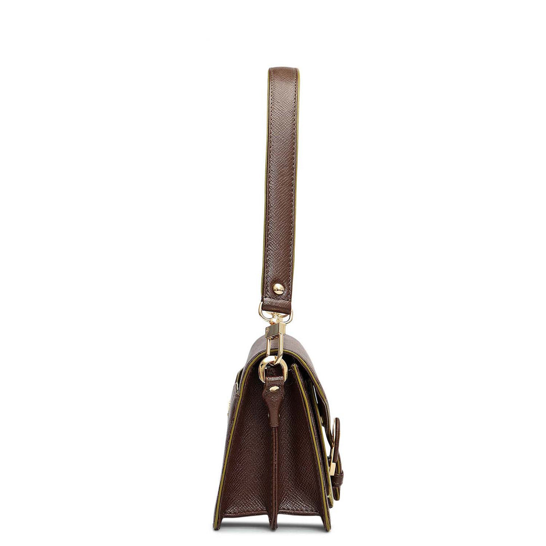 Small Monogram Leather Baguette - Walnut Lime
