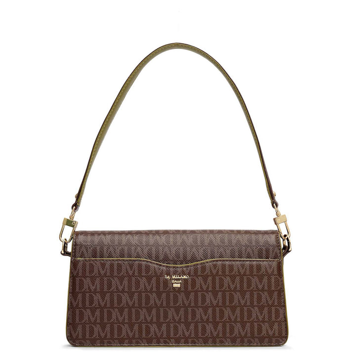 Small Monogram Leather Baguette - Walnut Lime