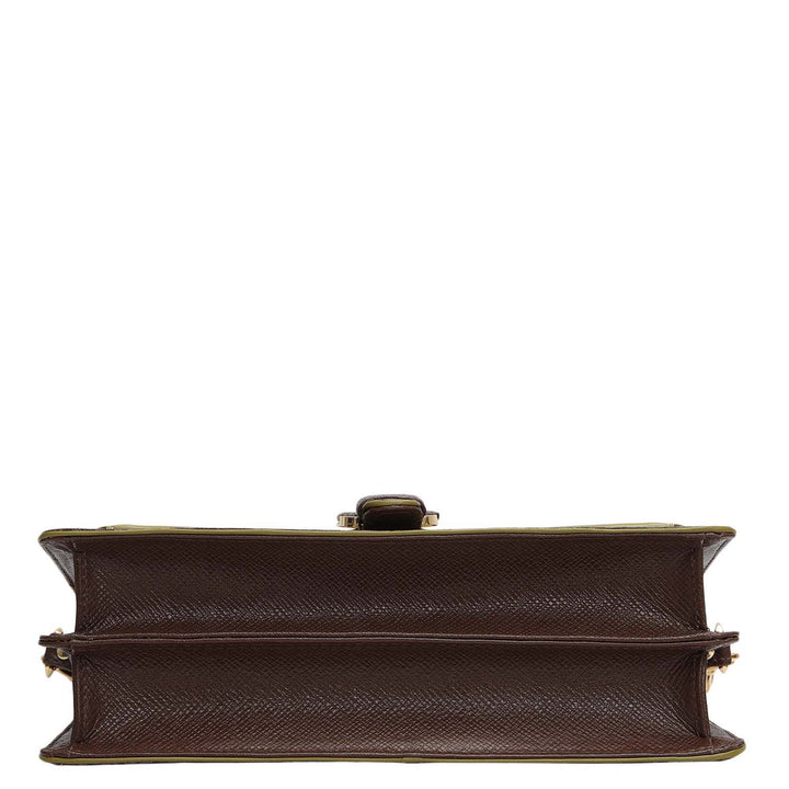 Small Monogram Leather Baguette - Walnut Lime