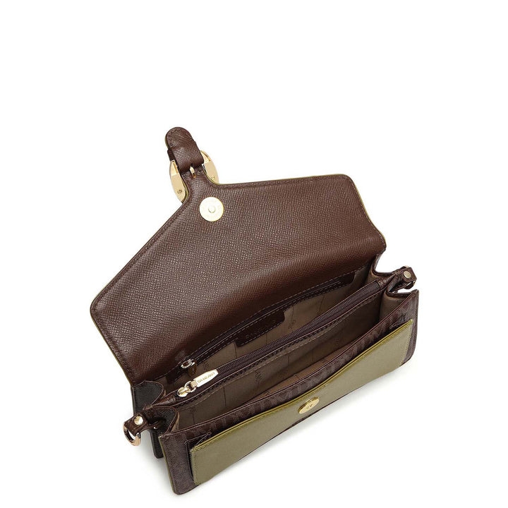 Small Monogram Leather Baguette - Walnut Lime