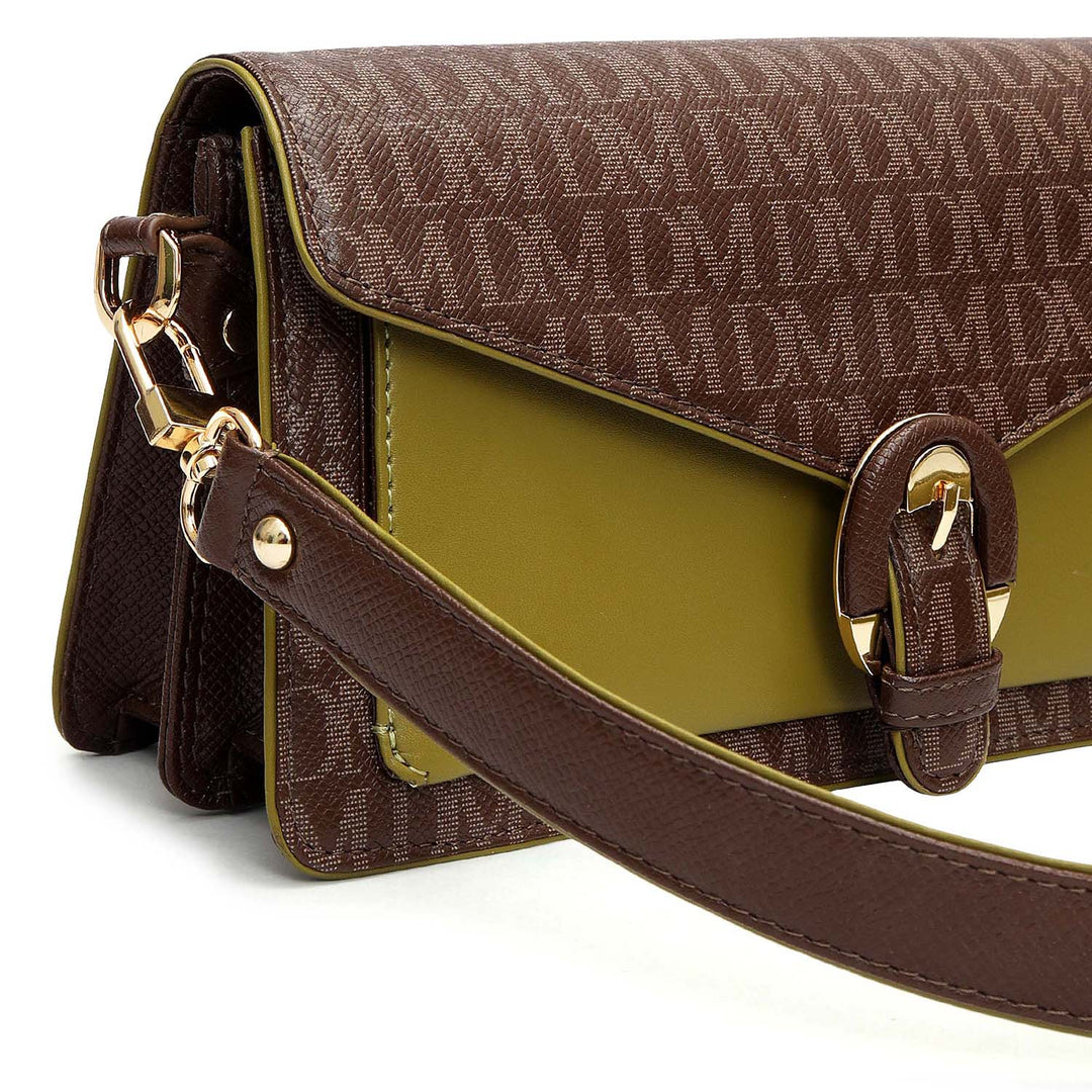 Small Monogram Leather Baguette - Walnut Lime