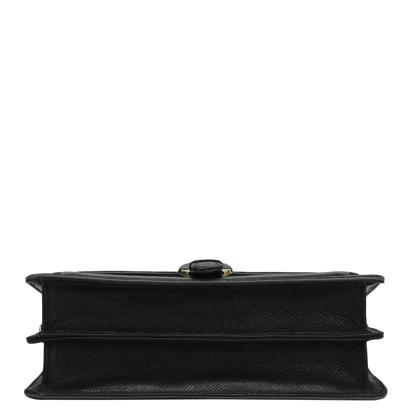 Small Monogram Plain Leather Baguette  - Black